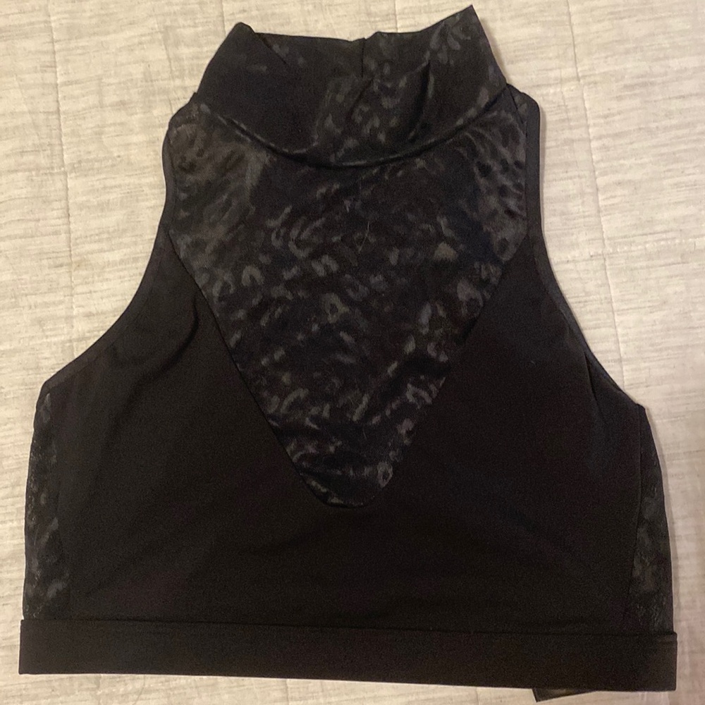 Victoria’s Secret black leopard workout top
